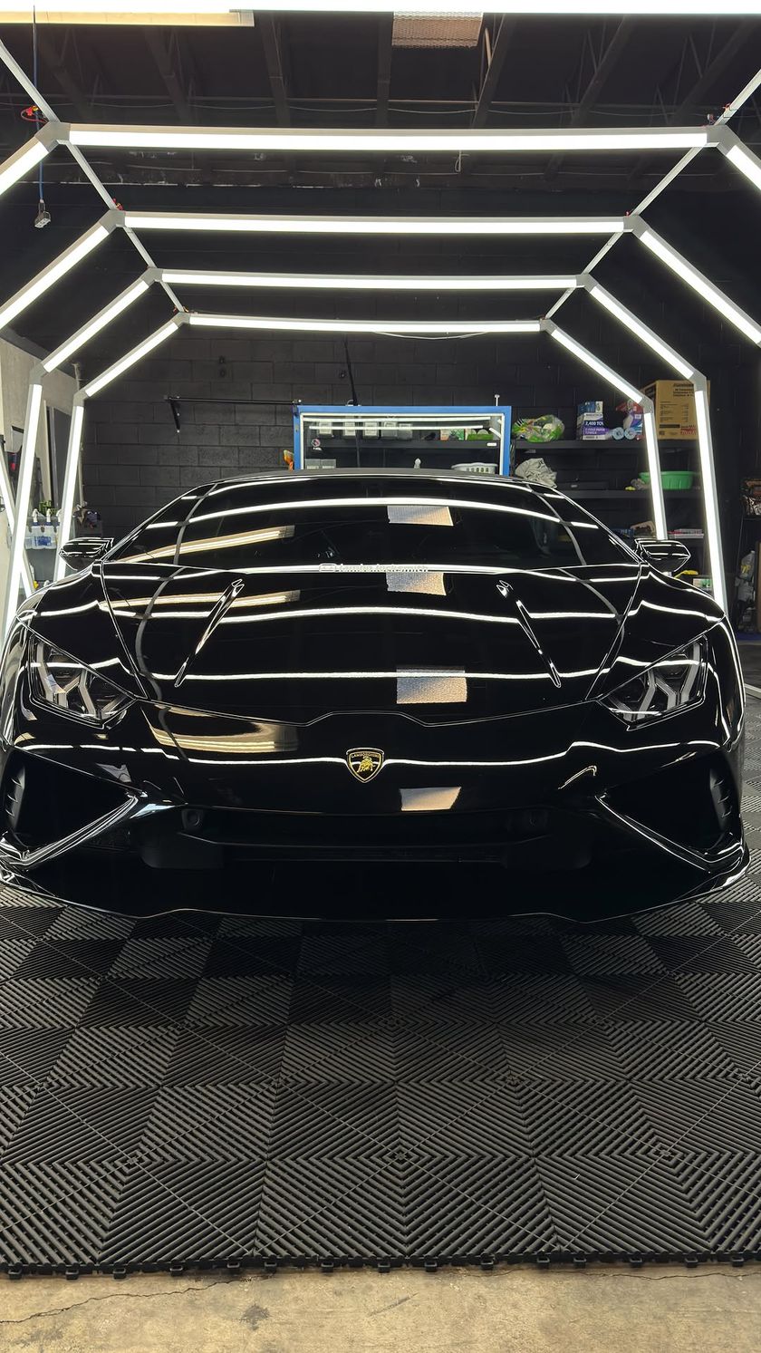 2021 Lamborghini Huracán Evo — Satin blue wrap removed — back to factory paint — The Tint Kings, Santa Maria